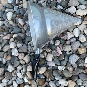 Vintage Stainless Steel Funnel Sieve‎ Strainer With Handle